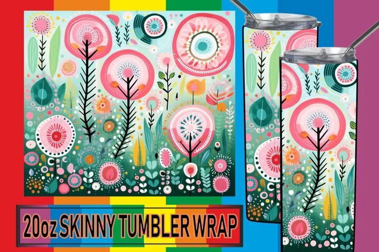 Whimsical Color Symphony: Abstract Tumbler Wrap