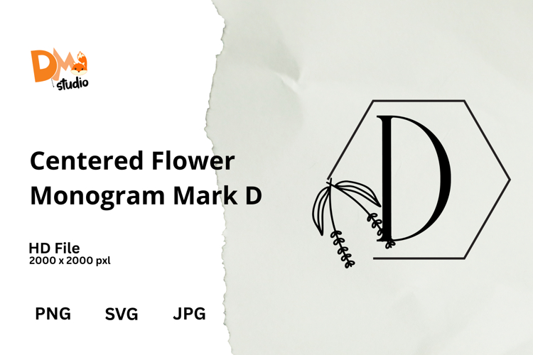 Centered Flower Monogram Mark