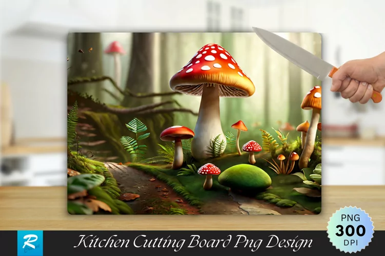 3D Scene Cutting Board Sublimation Design