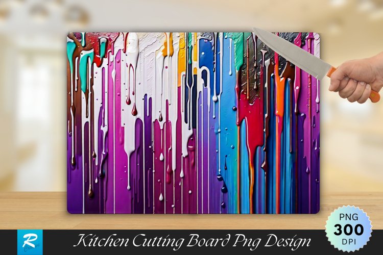 Multicolor Old Cutting Board Sublimation Design example image 1
