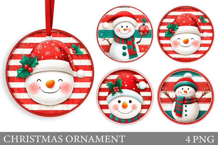 Snowman Christmas Ornament. Christmas Ornament Sublimation