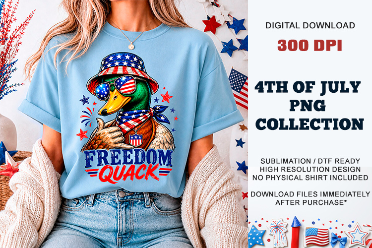 Freedom Quack Duck PNG | Sublimation DTF