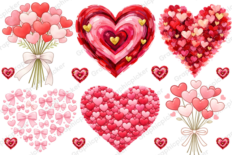 Valentine Day Heart PNG, Heart Brushstroke PNG, Love PNG