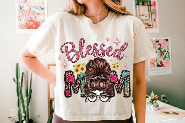 Blessed mom PNG sublimation | Mothers Day PNG T-Shirt