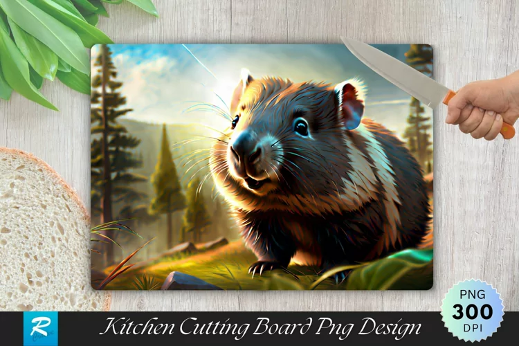 Wombats Background Cutting Board Sublimation Design