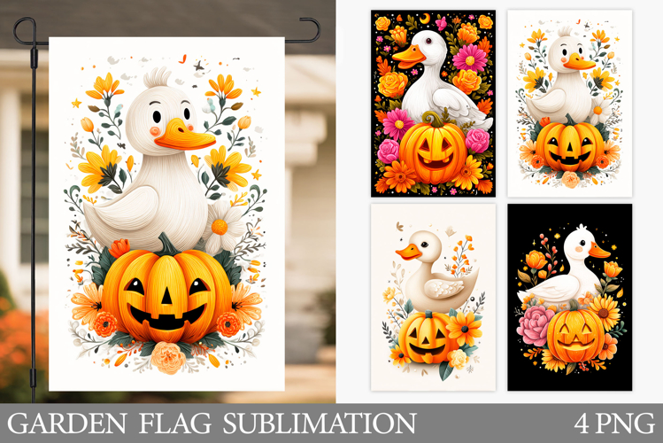 Halloween Goose Garden Flag Design. Halloween Garden Flag