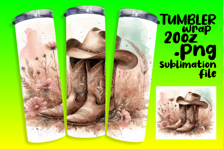 Unique Artwork for 20oz Tumbler , Western