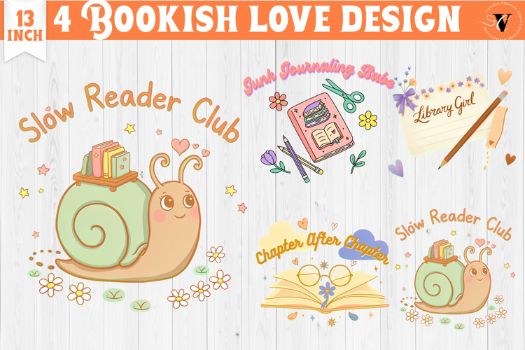 Bookish Sublimation designs | Cute Reading Book Lover png