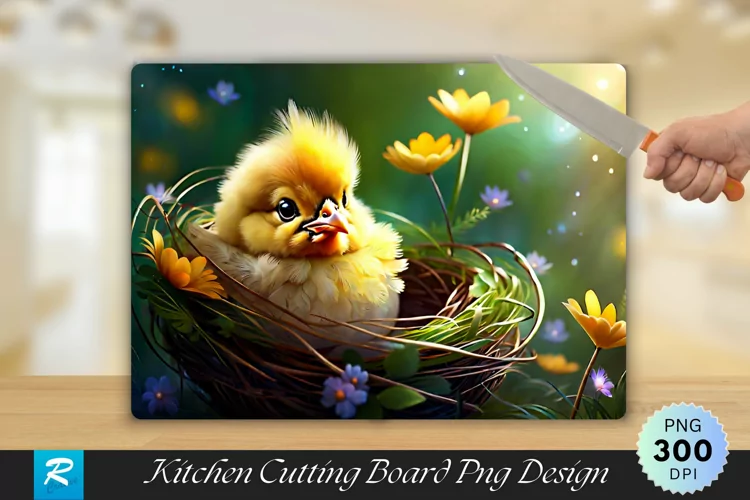 Cute Little Chicken Cutting Board Sublimation Design