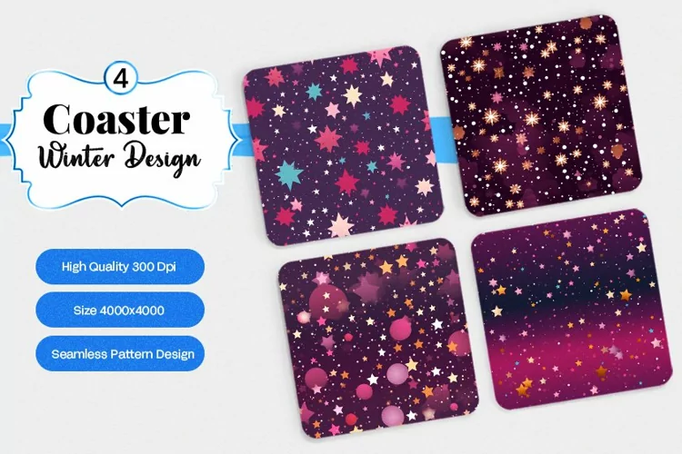 Square Coaster winter snow Sublimation
