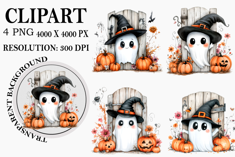 Whimsical Halloween Peeking Clipart PNG Watercolor PNG
