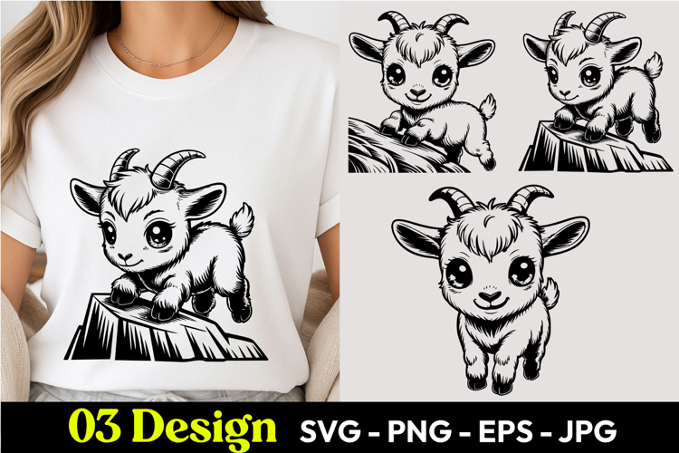 Adorable Goat SVG PNG