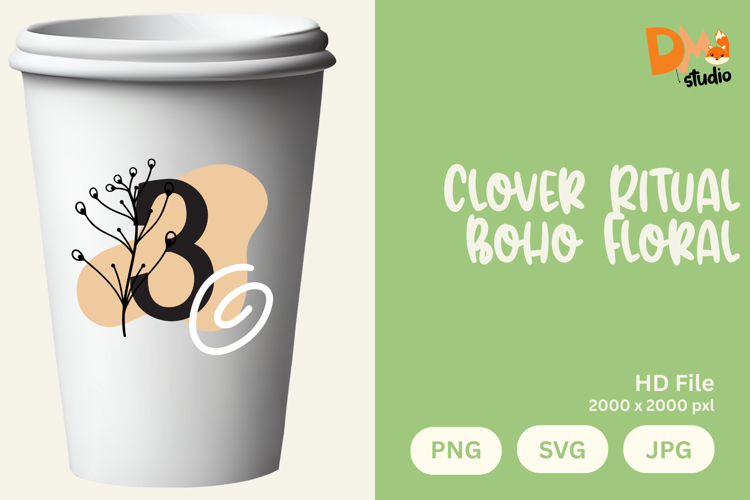 Clover Ritual Boho Floral Monogram