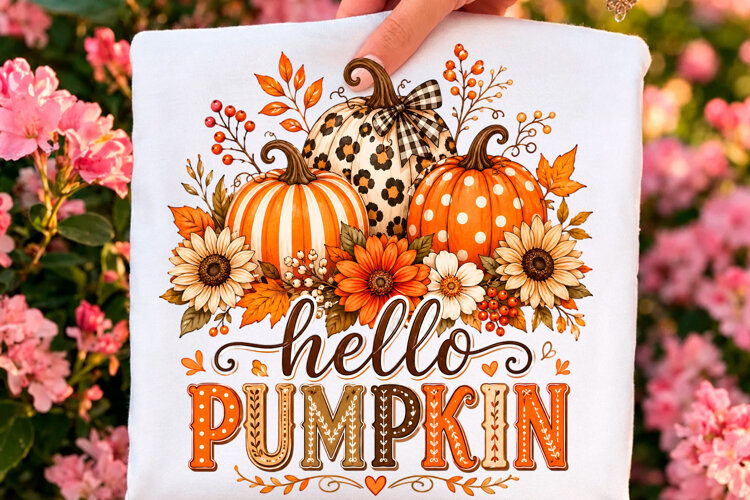 Hello Pumpkin Leopard Fall PNG example image 1