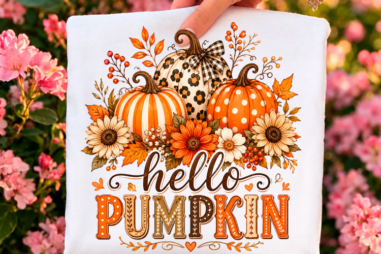 Hello Pumpkin Leopard Fall PNG