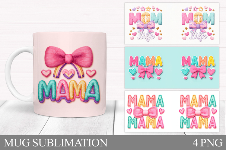 Mothers Day Mug Sublimation. Mom Mug Wrap Design