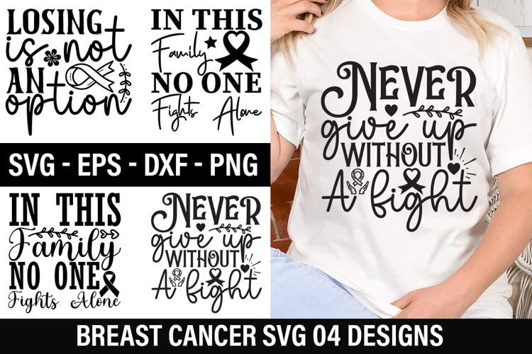 Breast Cancer SVG Design - In this Family No One Fights Alon