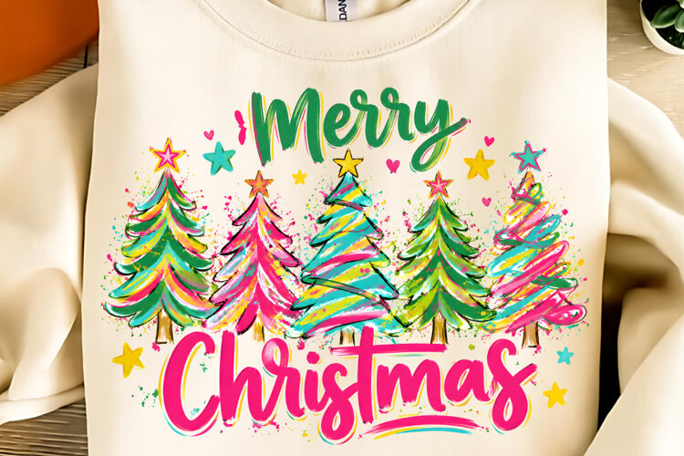 Merry Christmas PNG, Christmas Trees PNG, Christmas Shirt example image 1