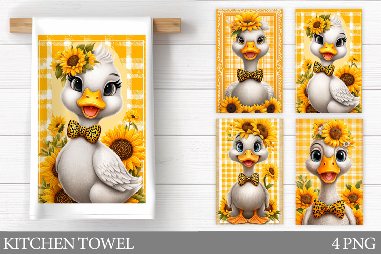 Cute Goose Kitchen Towel Design. Goose Flowers Kitchen Towel