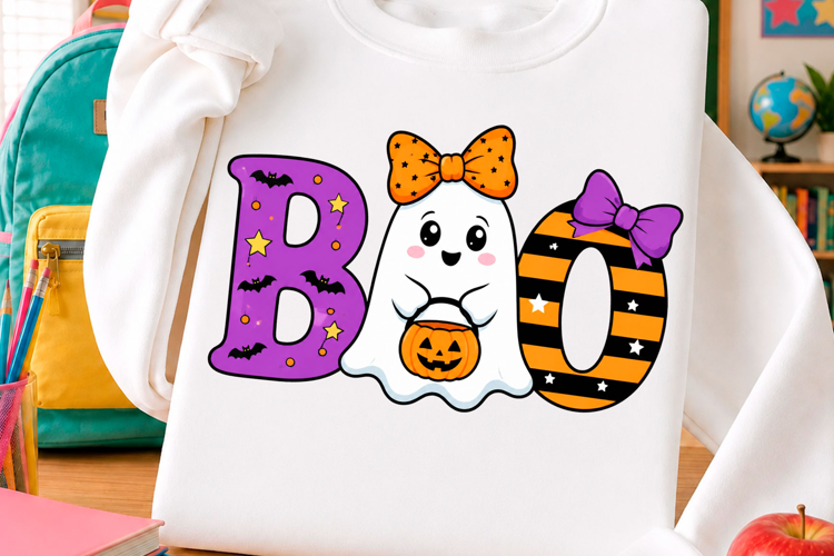 Cute Boo Halloween Ghost T Shirt Design