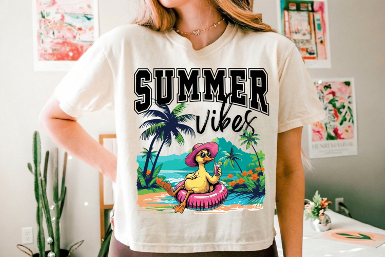 Summer vibes Silly Goose PNG sublimation |Beach & Summer PNG