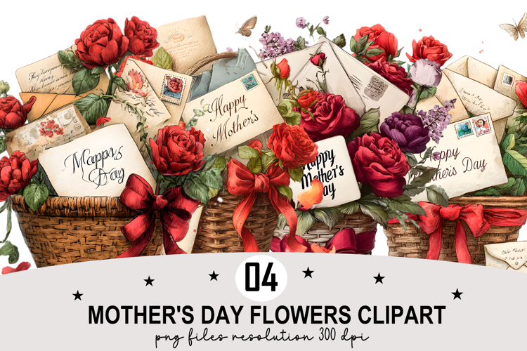 Whimsical Mothers Day Flowers Clipart png Watercolor png