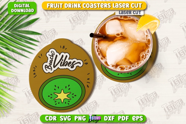 Fruit Coaster Laser Cut | Drinks Coasters | Kitchen Decor