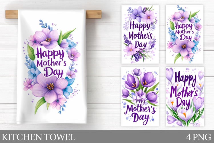 Mother's Day Kitchen Towel. Floral Kitchen Towel Sublimation