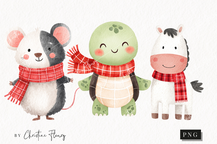 Cute Fall Animals With Scarf | Fall PNG