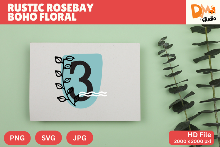 Rustic Rosebay Boho Floral Monogram