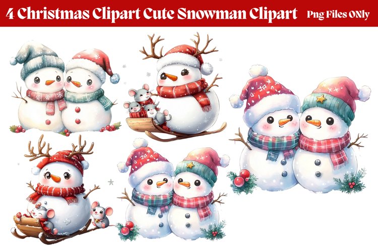 Cute Snowman Clipart Image 4