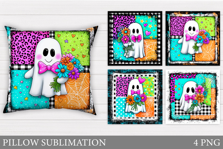 Halloween Ghost Pillow Design. Halloween Pillow Sublimation