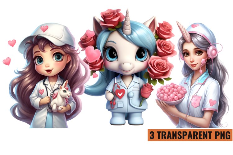 Unicorn Nurse Clipart, Unicorn Clipart, Unicorn Sublimation