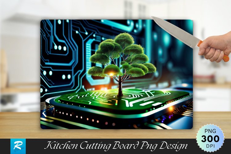 Tree Growing Cutting Board Sublimation Design example image 1