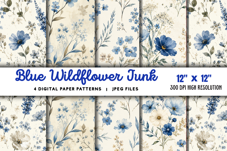Blue Wildflower Junk Journal JPG