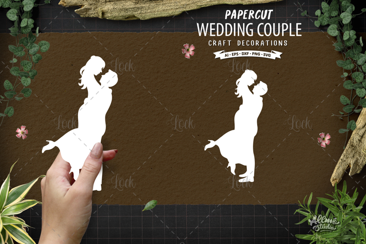 Wedding Couple Silhouette Papercraft