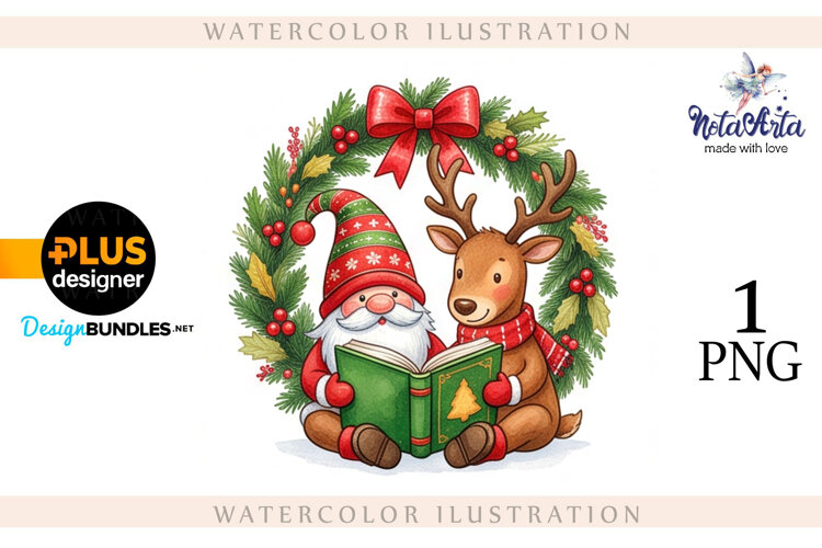 Watercolor Christmas Gnomes,Santa's gnomes example image 1