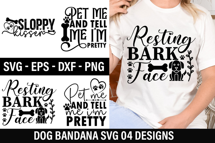 Dog Bandana SVG Design -Pet me and tell me i m pretty