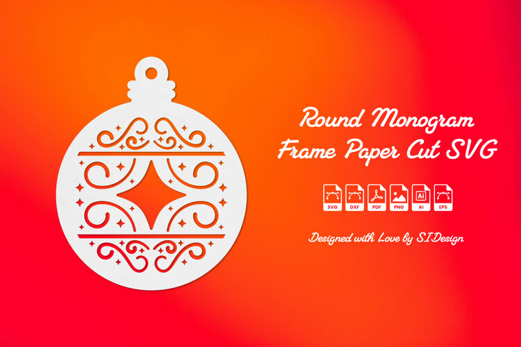 Christmas Ornament SVG - Paper Cut Bauble Decoration example image 1