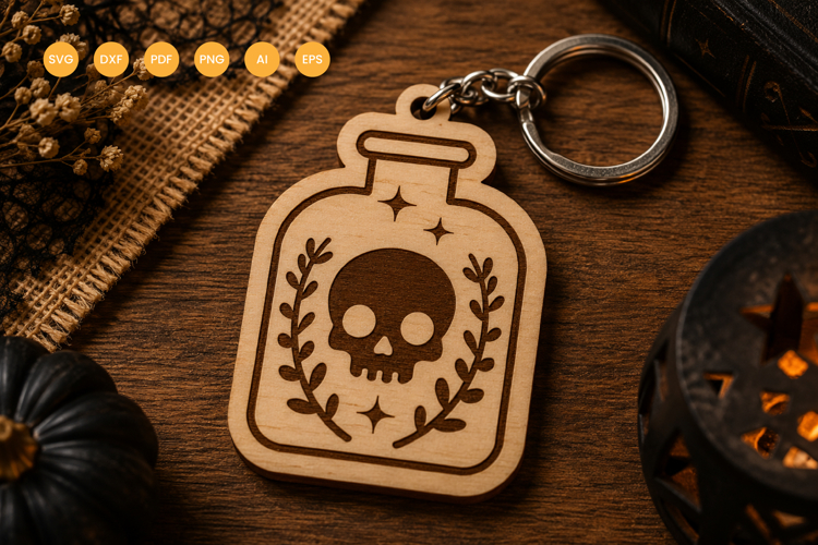 Halloween Keychain Laser Cut SVG