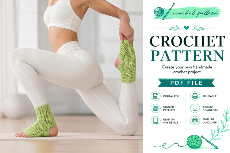 Open Heel Yoga Socks Crochet Pattern PDF