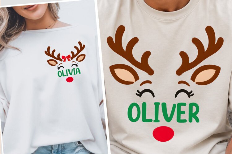 Personalized Kids Christmas PNG, Funny Christmas PNG, Deer example image 1