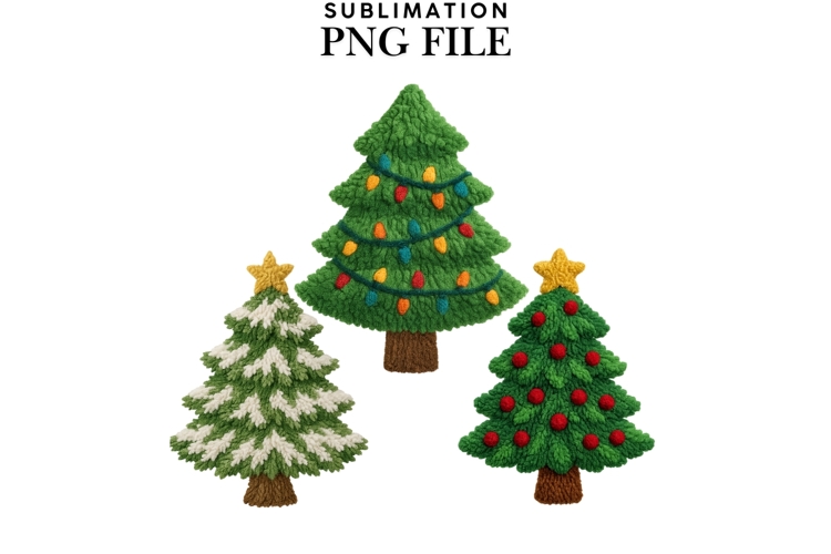Christmas trees png design for T-shirts