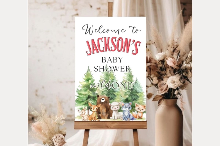 Baby Shower Welcome Sign Template 204 example image 1