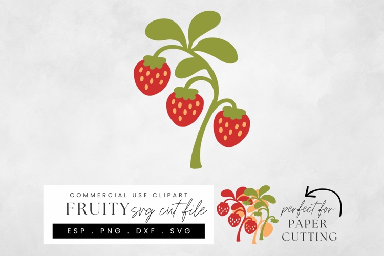 Strawberry SVG Cut File, Layered Fruit Papercraft Design
