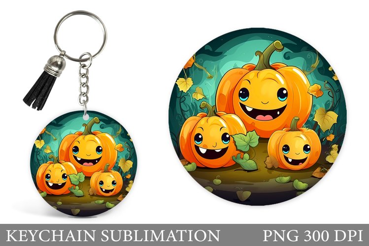 Cute Pumpkin Keychain. Cute Halloween Keychain Design