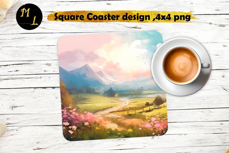 Mountains Coaster design,Mountains Square Coaster example image 1
