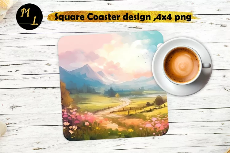 Mountains Coaster design,Mountains Square Coaster