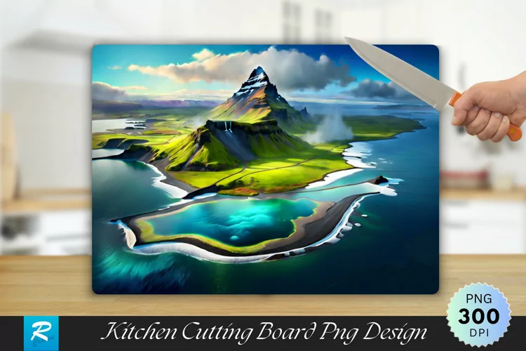 Iceland Cutting Board Sublimation Design