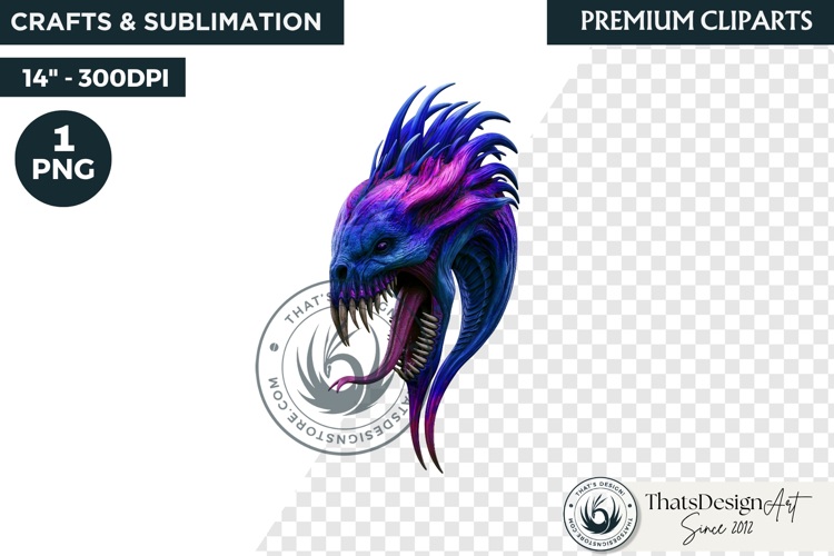 Halloween Acid Monster Clipart PNG Neon Fantasy Character
